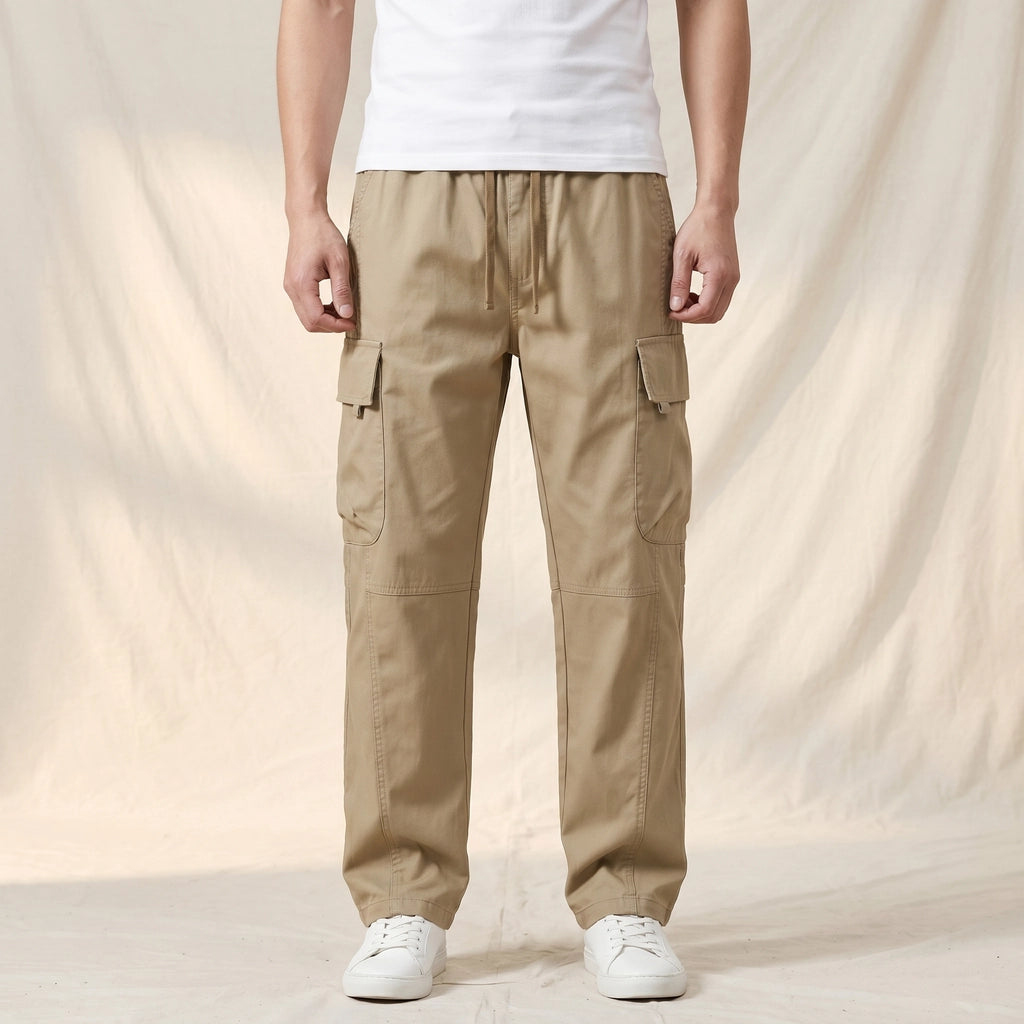Khaki Nathaniel Straight Cargo Trousers 2