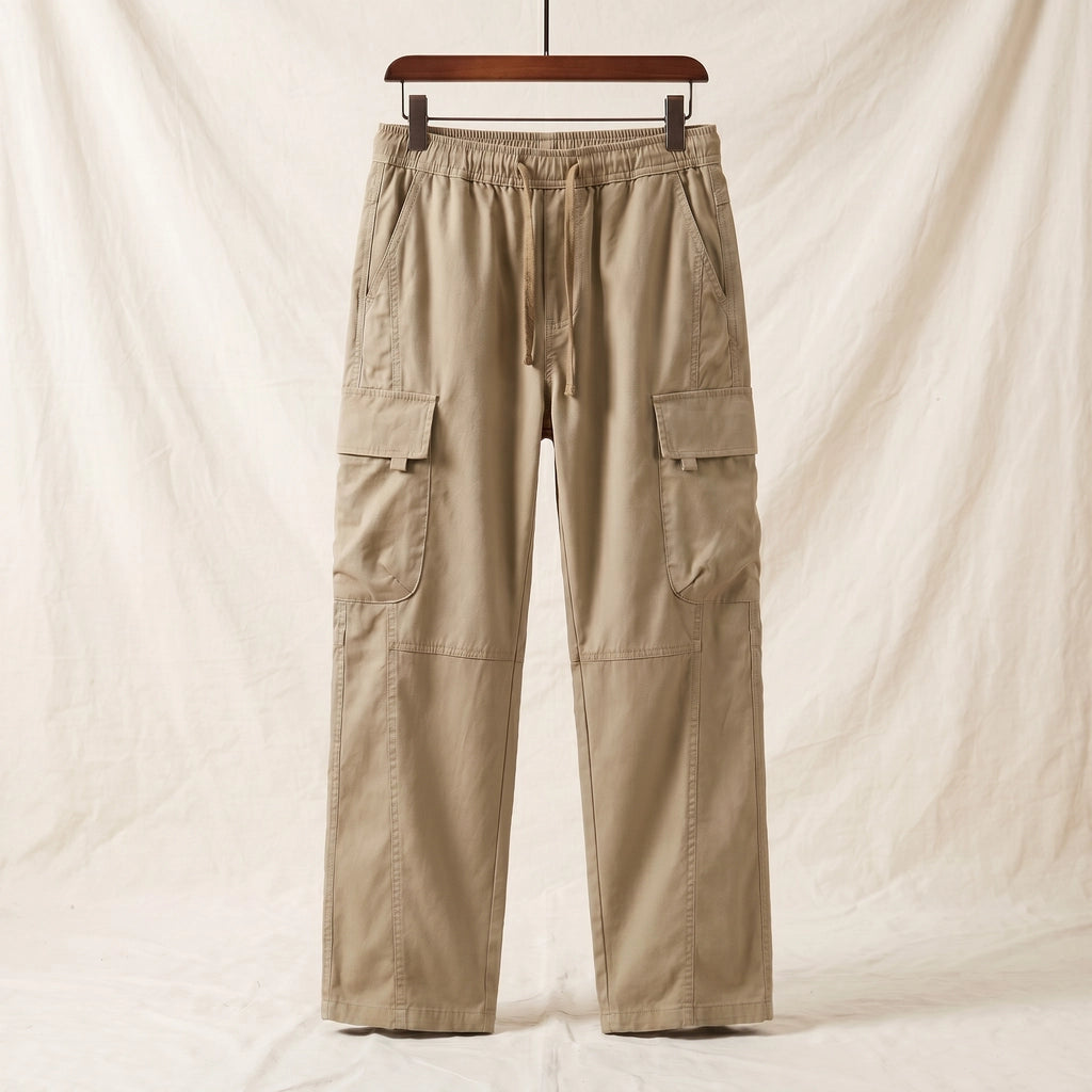 Khaki Nathaniel Straight Cargo Trousers 4