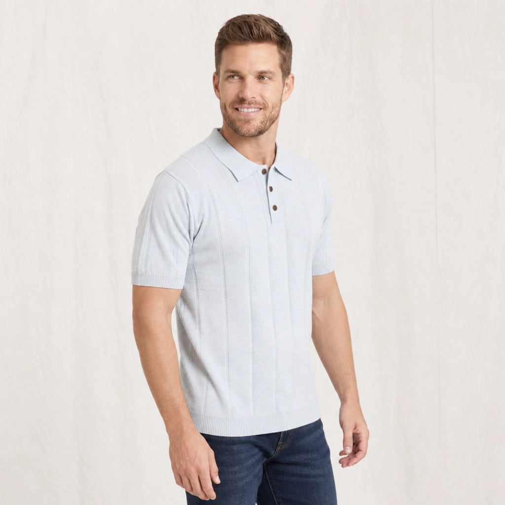 Carlisle Ribbed Knit Polo Shirt