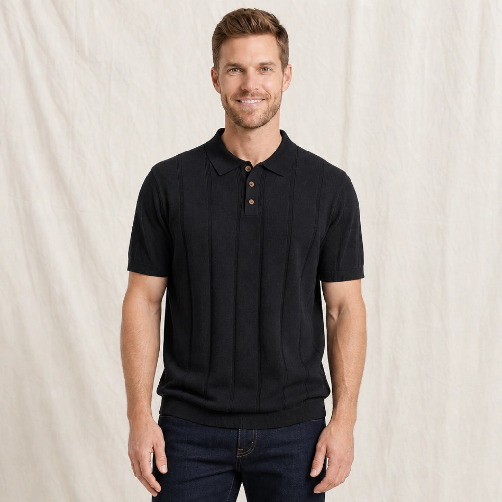 Carlisle Ribbed Knit Polo Shirt