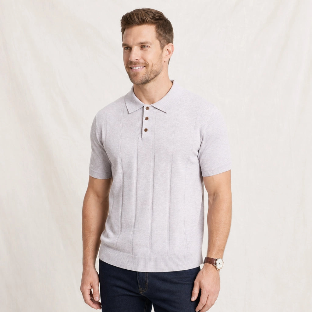 Carlisle Ribbed Knit Polo Shirt