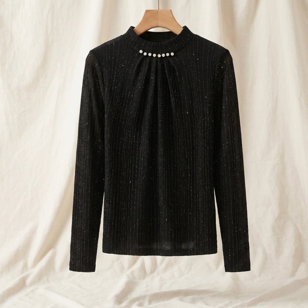 Blythe Striped Mock Neck