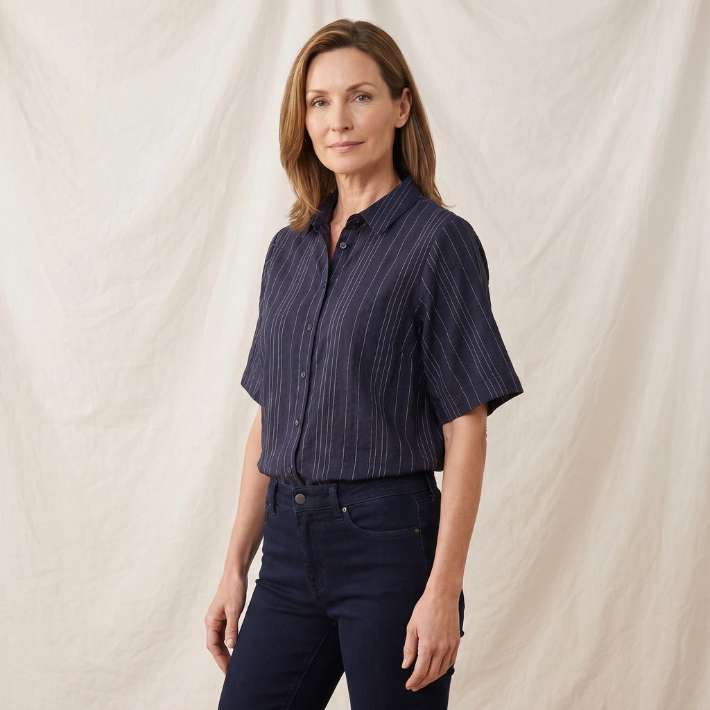 Navy Renee Batwing Sleeve Shirt 3
