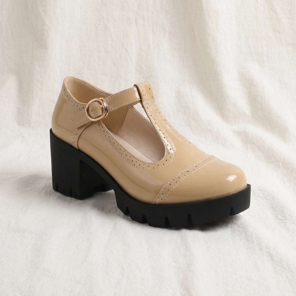 Clarke Platform T-Strap Pumps