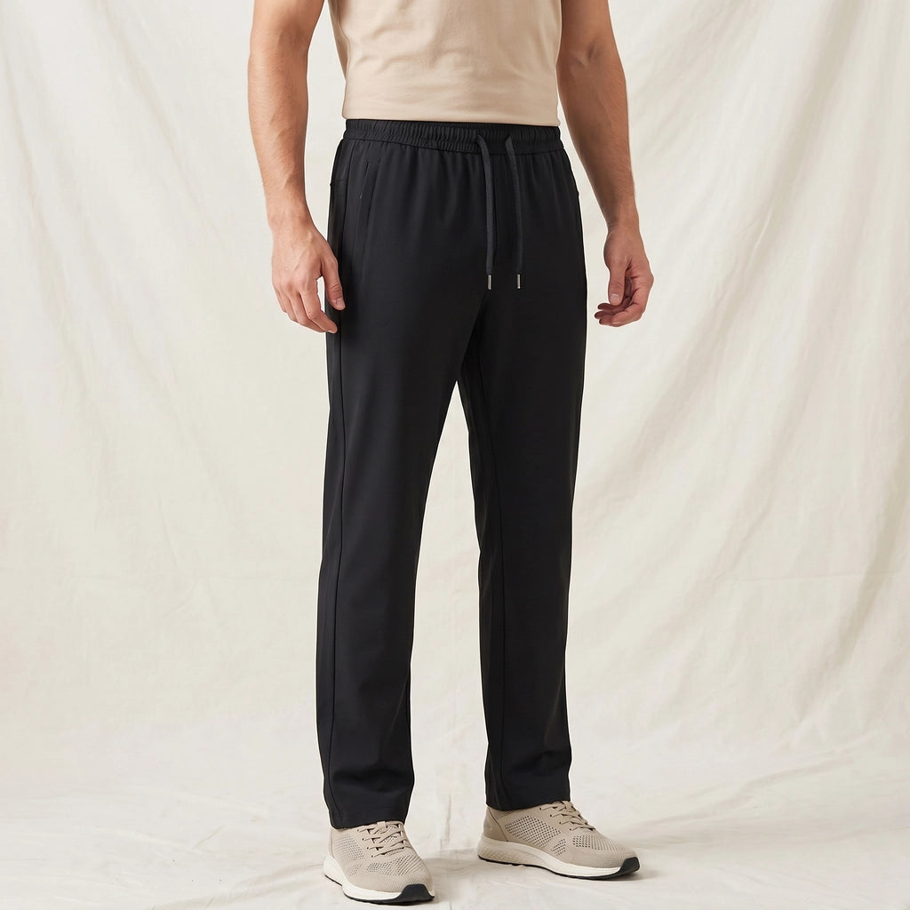 Black Overton Straight-Leg Quick-Dry Trousers 3