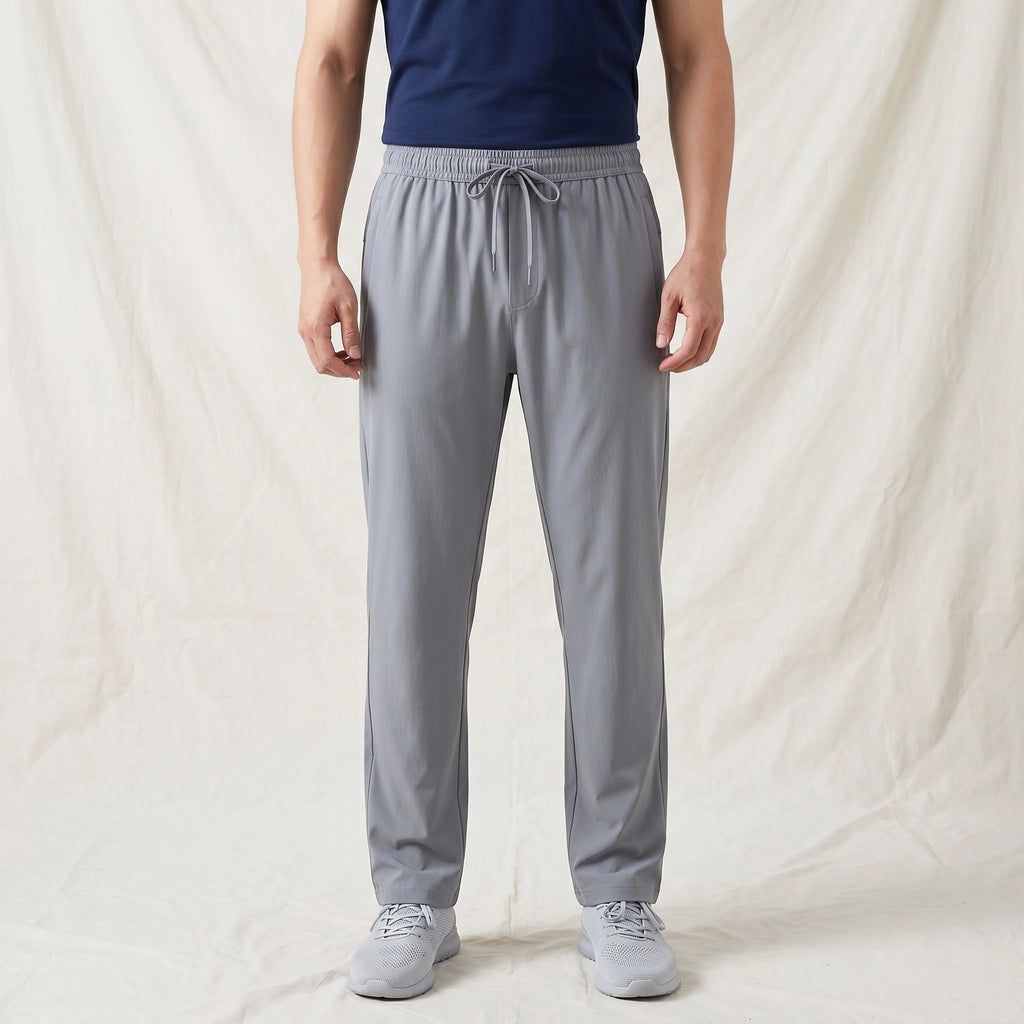 Light Gray Overton Straight-Leg Quick-Dry Trousers 2
