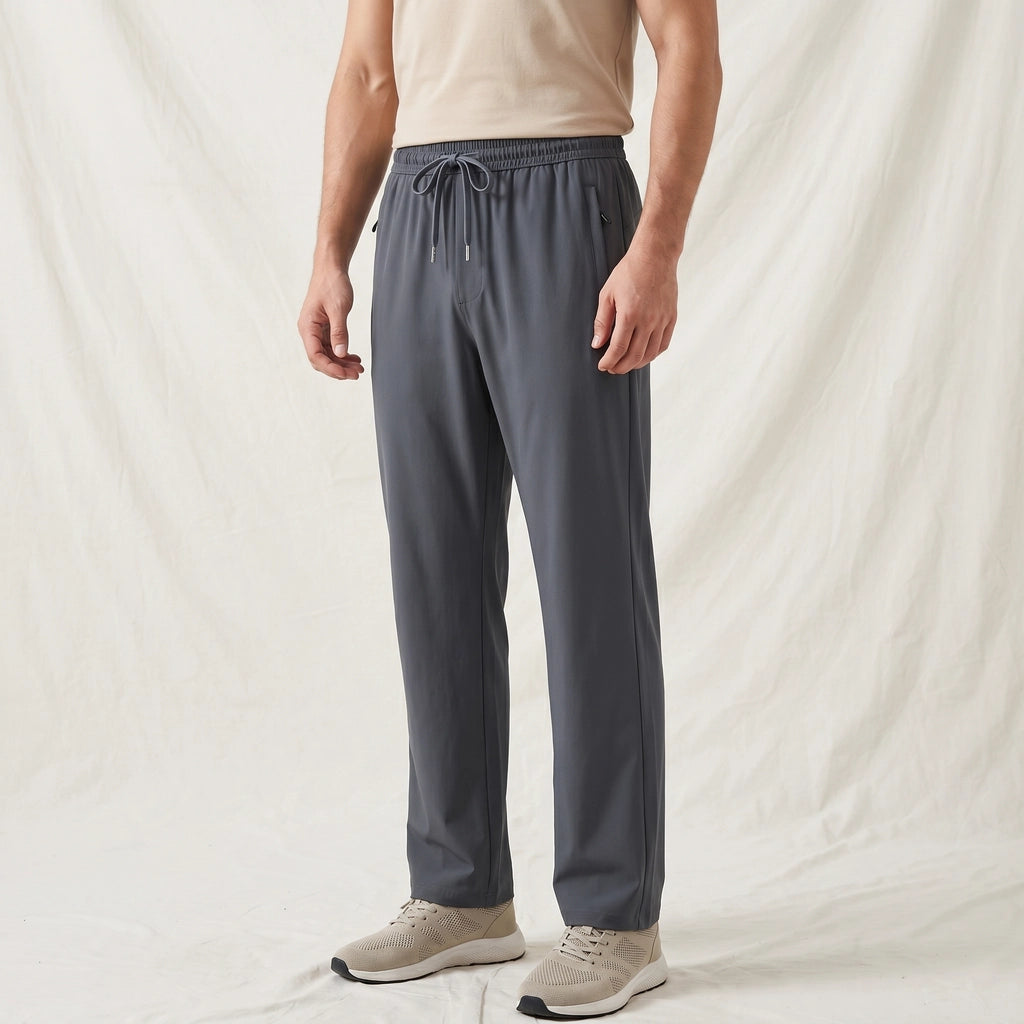 Dark Gray Overton Straight-Leg Quick-Dry Trousers 3