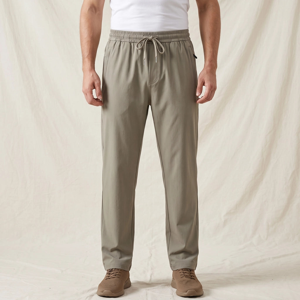 Khaki Overton Straight-Leg Quick-Dry Trousers 1