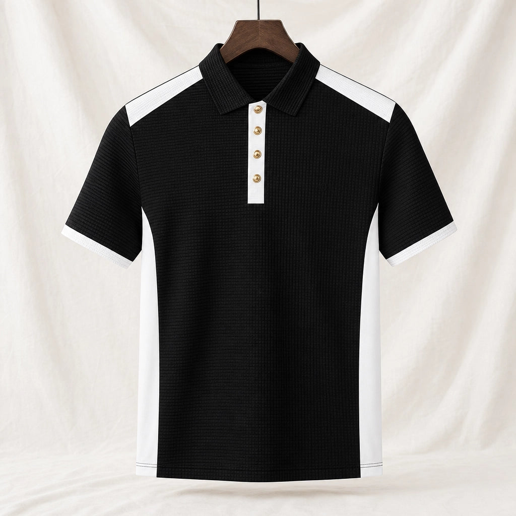 Black Wellington Contrast Slim Henley 1