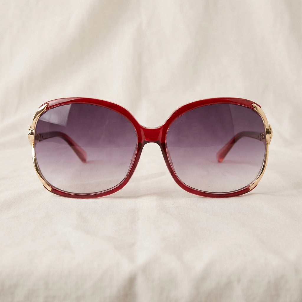 Gradient Red Townsend Camellia Oval Shades 4