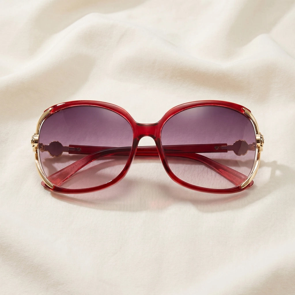 Gradient Red Townsend Camellia Oval Shades 3