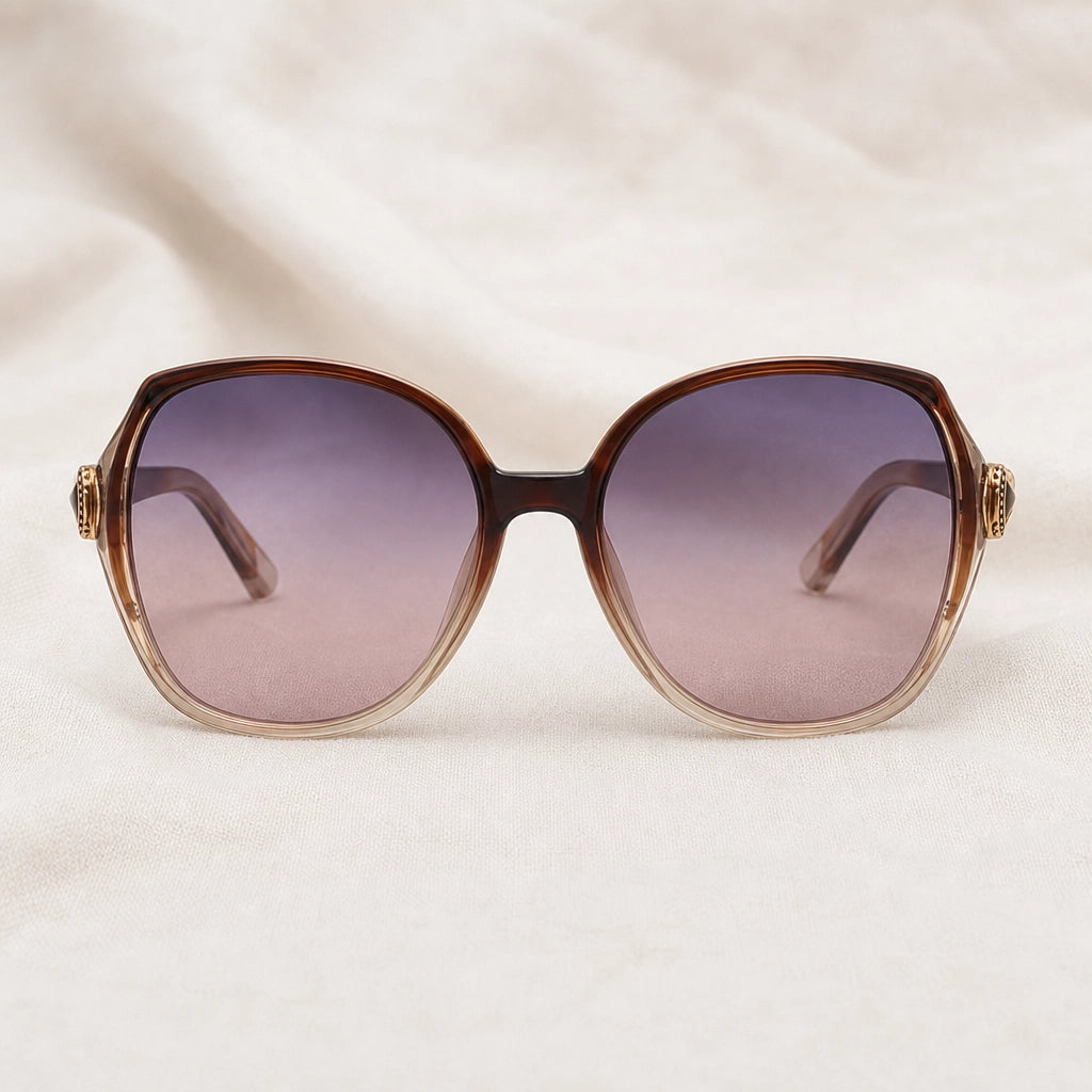 Grey Tea Frame Grey Lens Doyle Oversized Polarized Shades 1