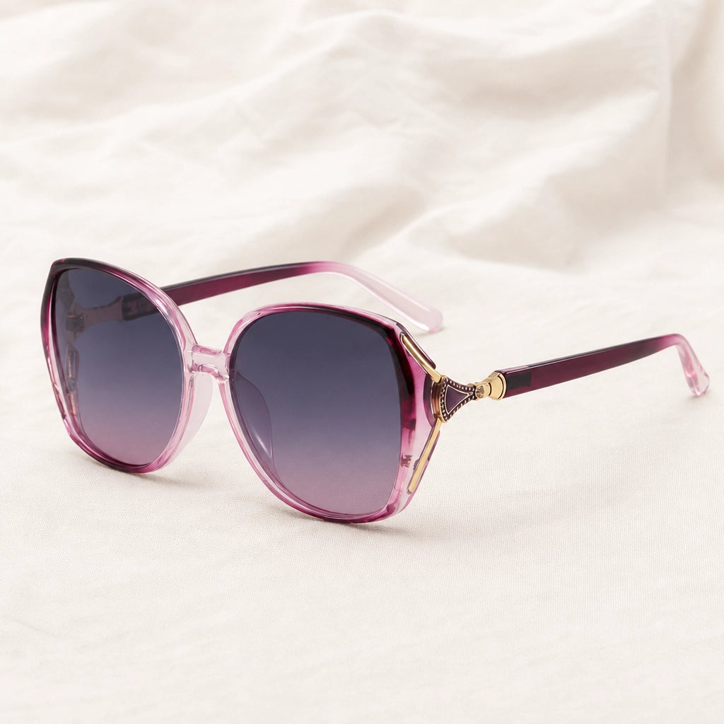 Purple Pink Frame Grey Pink Lens Doyle Oversized Polarized Shades 1