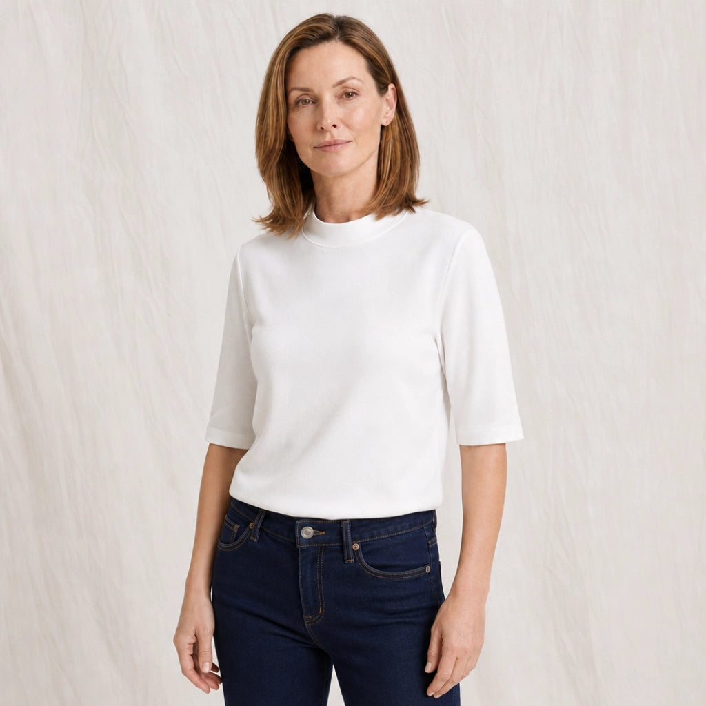 Lydia Mock-Neck Knit Top