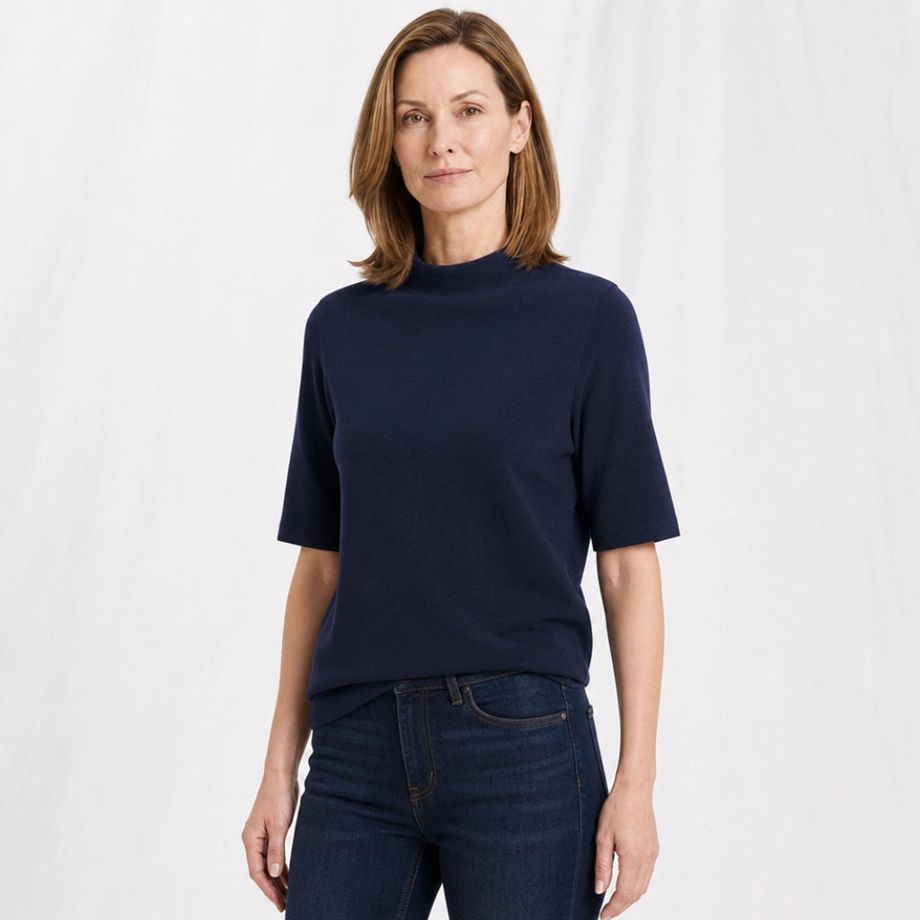 Lydia Mock-Neck Knit Top