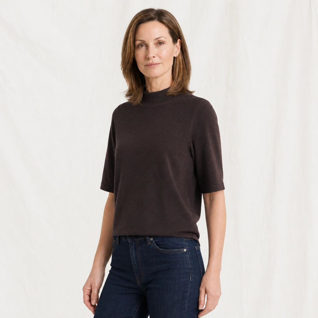 Lydia Mock-Neck Knit Top