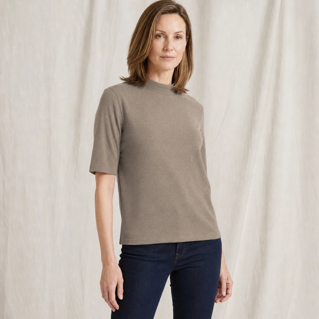 Lydia Mock-Neck Knit Top