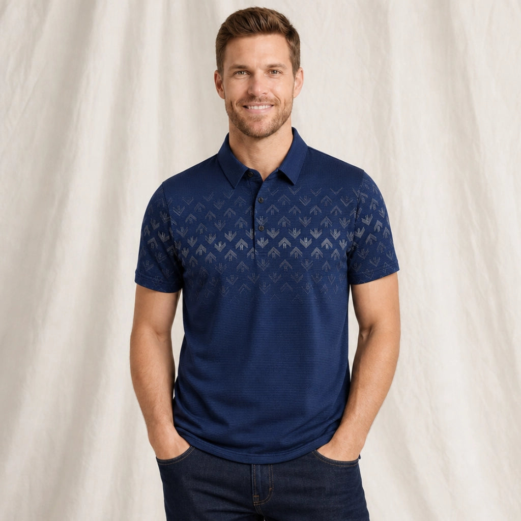 Westbrook Striped Knit Polo Shirt