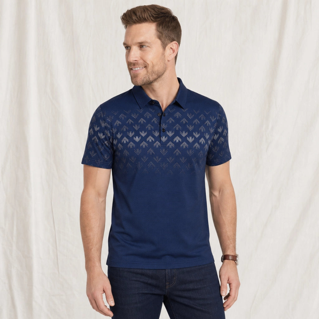 Westbrook Striped Knit Polo Shirt