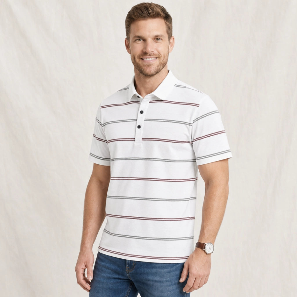 Nixon Striped Knit Polo Shirt