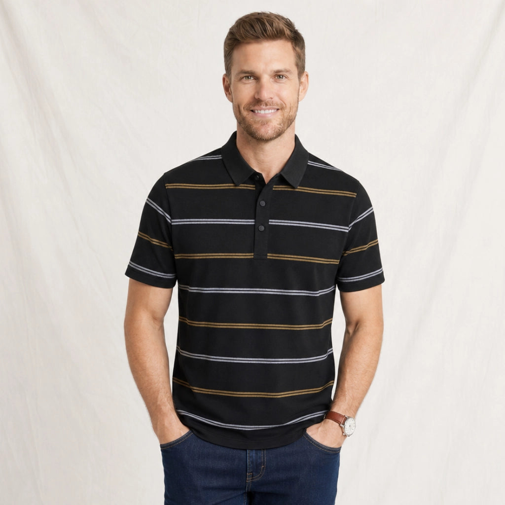 Nixon Striped Knit Polo Shirt
