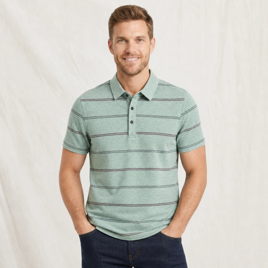 Nixon Striped Knit Polo Shirt