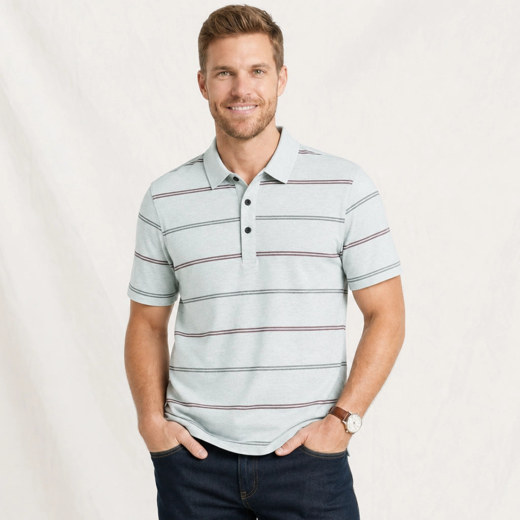 Nixon Striped Knit Polo Shirt