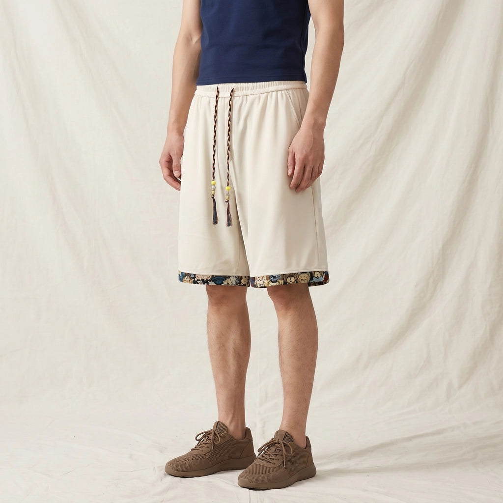 Apricot Holden Embroidered Mesh Shorts 1