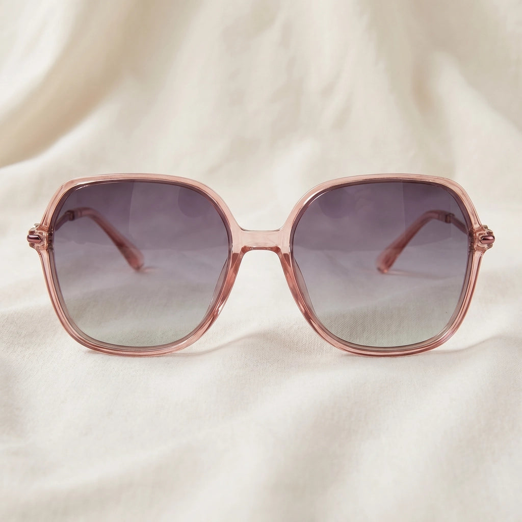Transparent Pink Frame Gradient Grey C2 Dominic Square Polarized Shades 2