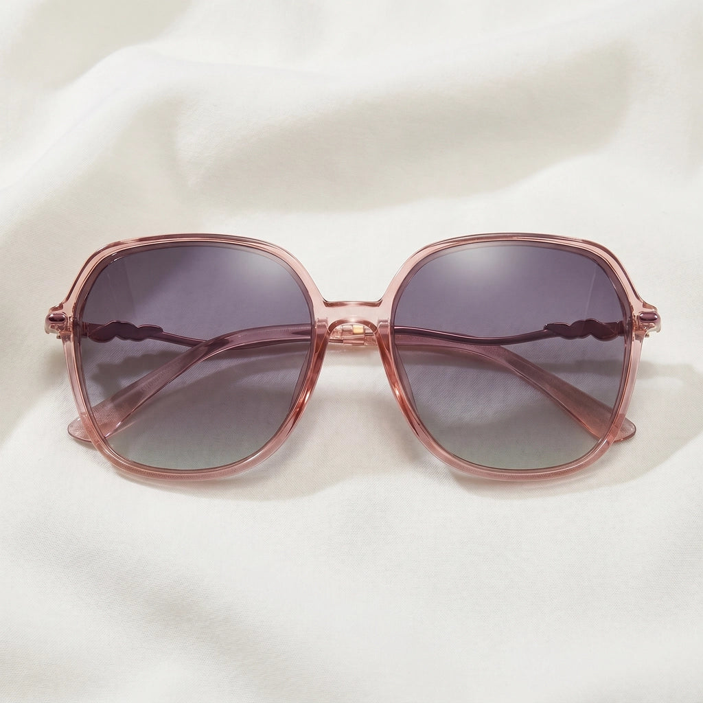 Transparent Pink Frame Gradient Grey C2 Dominic Square Polarized Shades 4