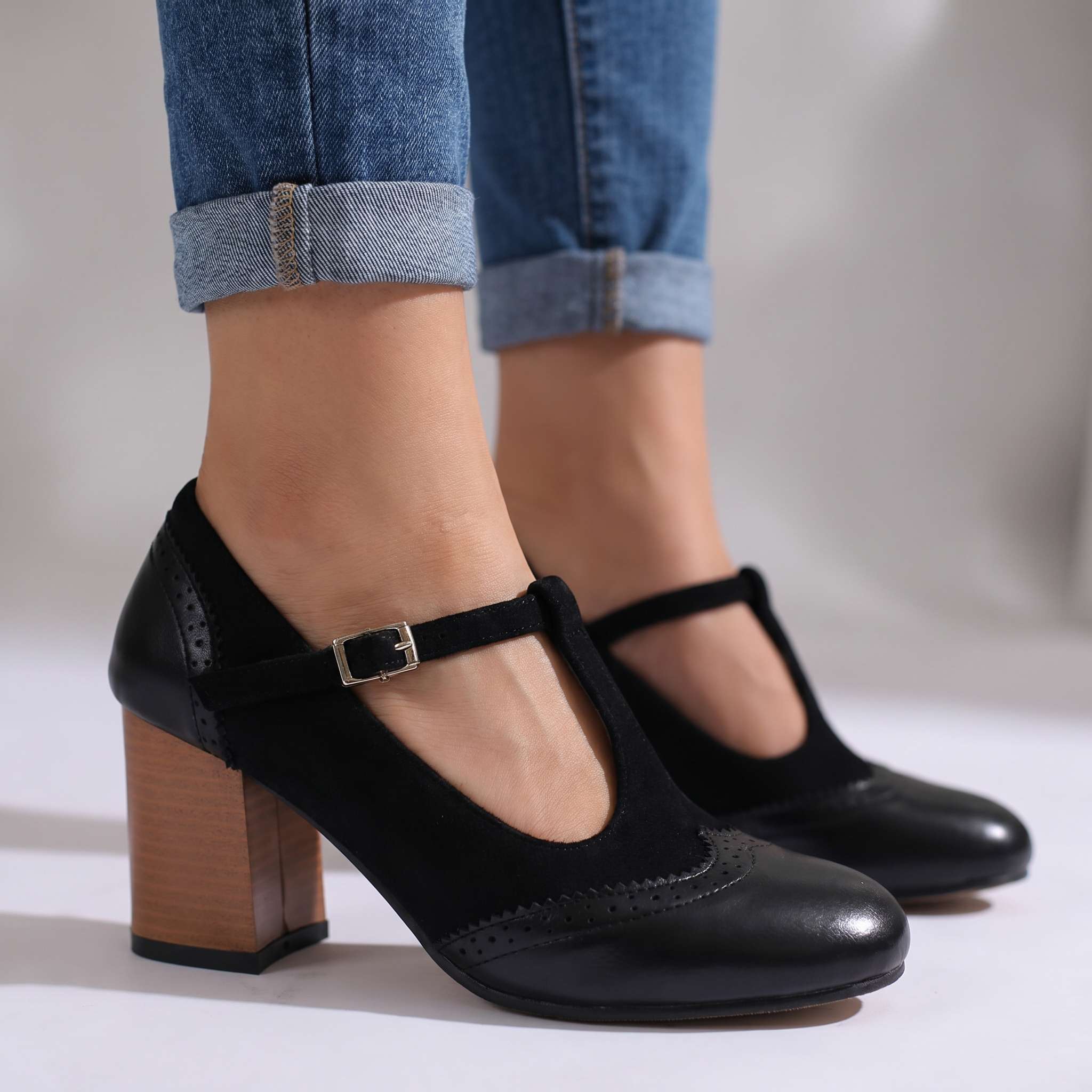 Sophy | Womens Velvet Mary Jane Heels