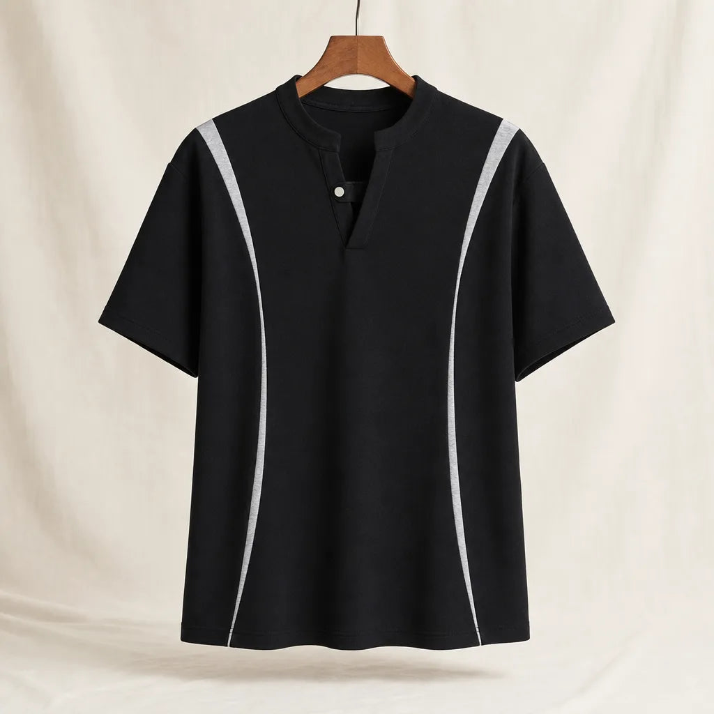 Men's Black Bridget Colorblock V-Neck T-Shirt