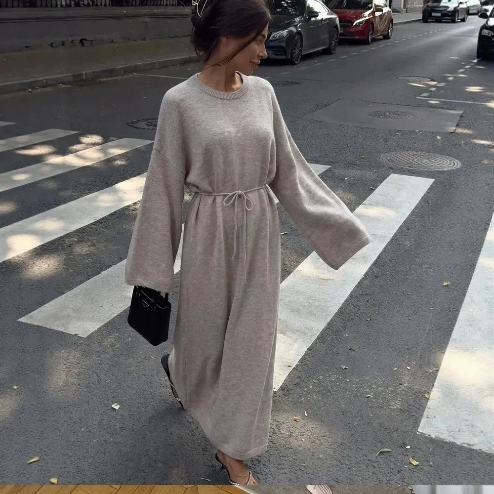 Alexandra | Women's Jumper Dress - Color:Khaki