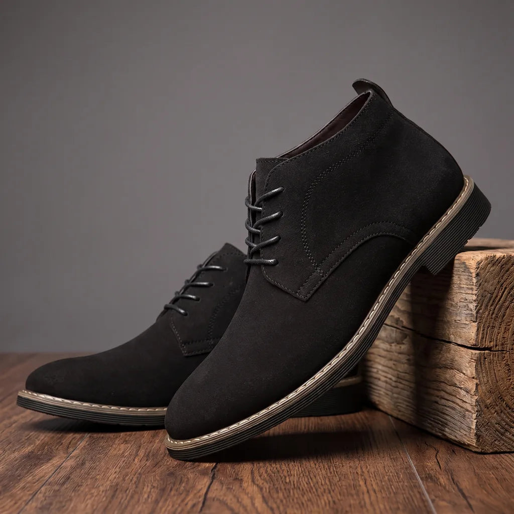 Alfie | Men's Vintage Lace-Up Chelsea Boots - Color:Black;Size:39