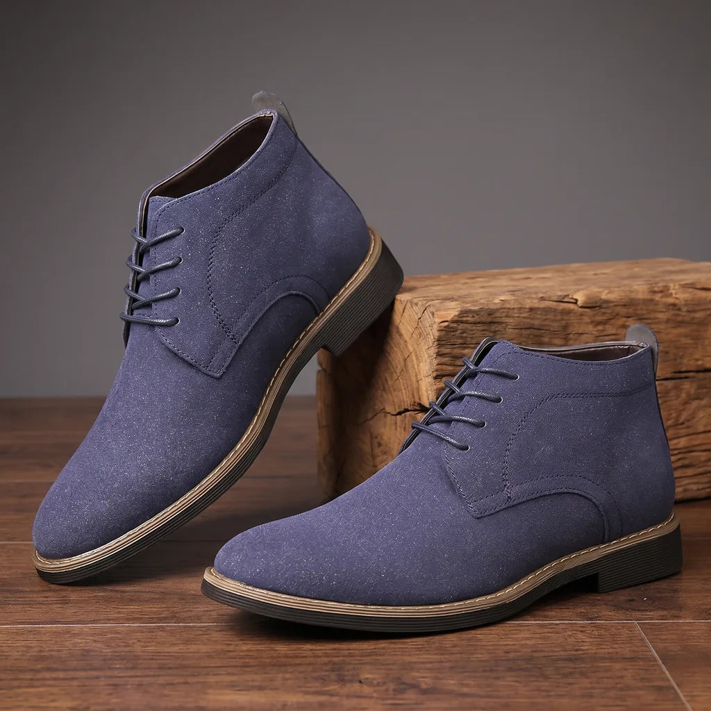 Alfie | Men's Vintage Lace-Up Chelsea Boots - Color:Blue;Size:39