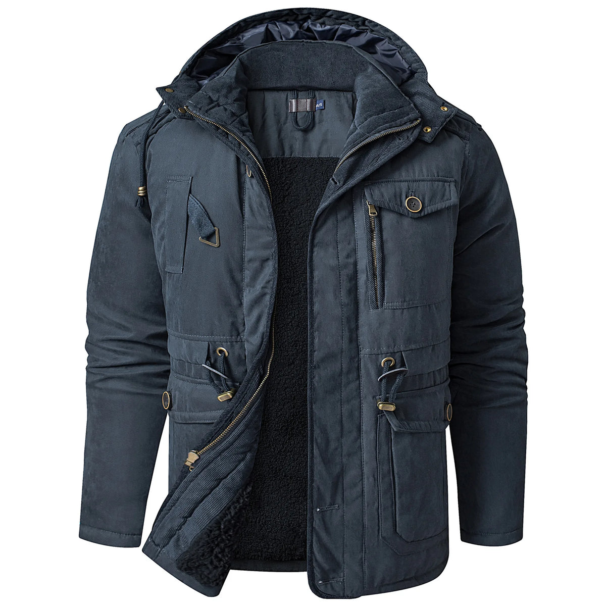 Altitude | Men's Insulated Hooded Multi-Pocket Utility Jacket Regular price - Color:Blue;Size:XS