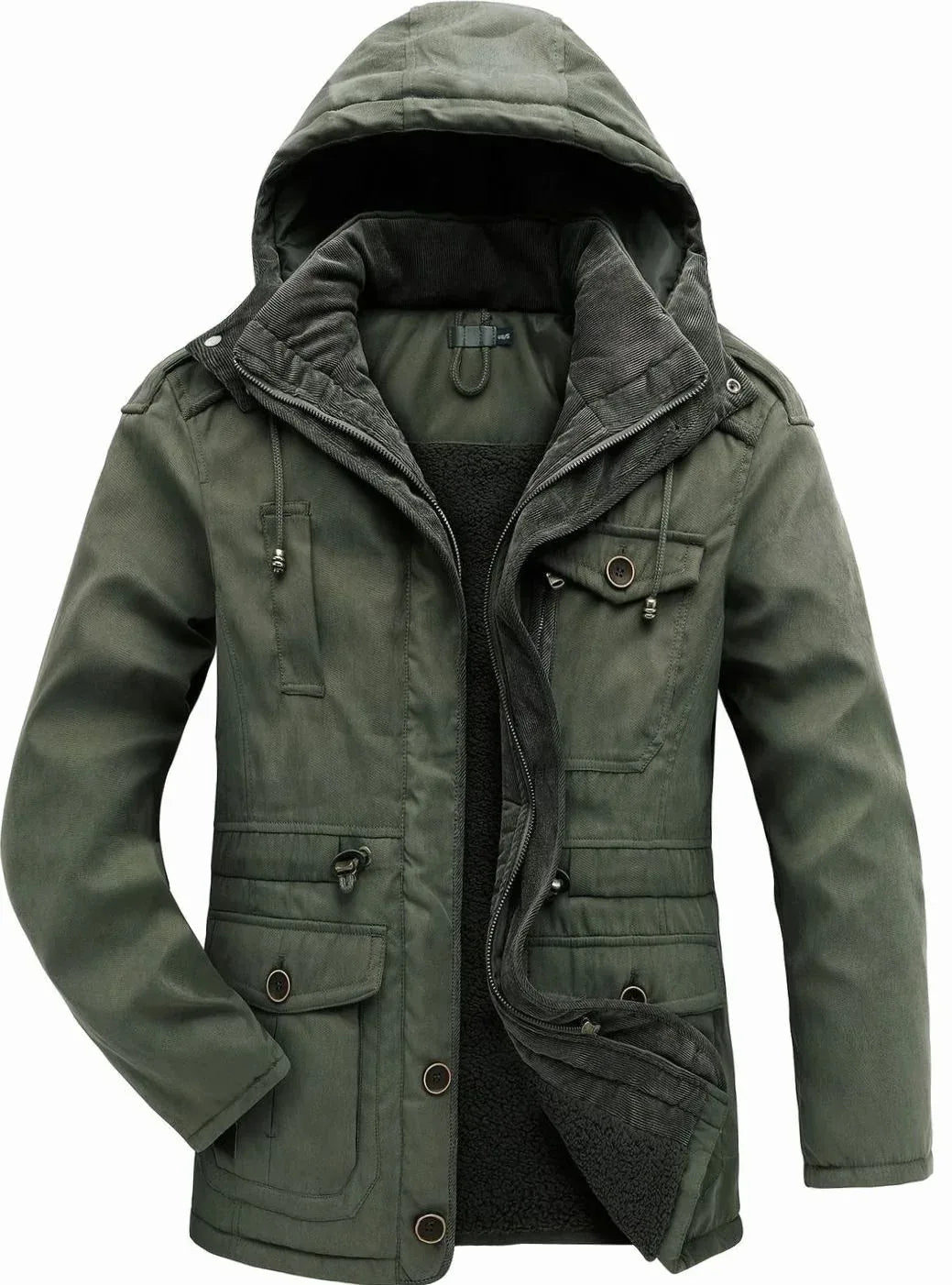 Altitude | Men's Insulated Hooded Multi-Pocket Utility Jacket Regular price - Color:Green;Size:XS