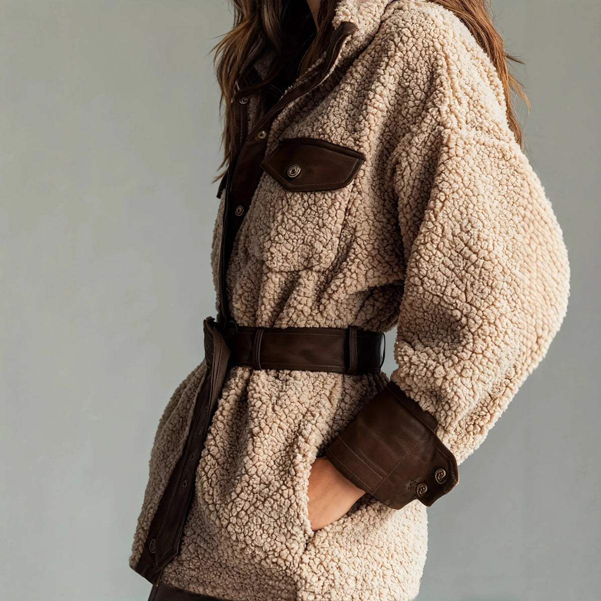 Women's Amirah | Women's Belted Teddy Coat