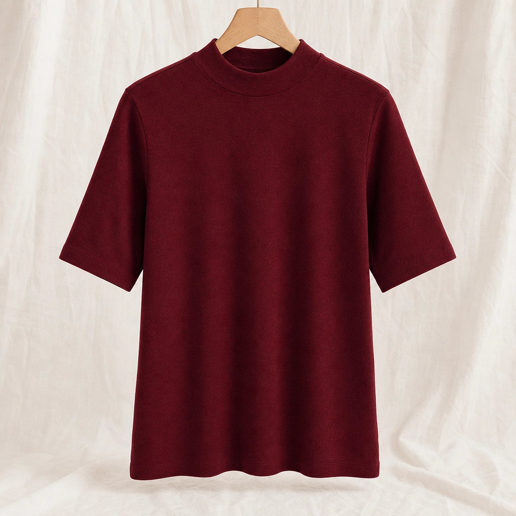 Hannah Fine Knit Casual Top - Color:Ancora Red;Size:S