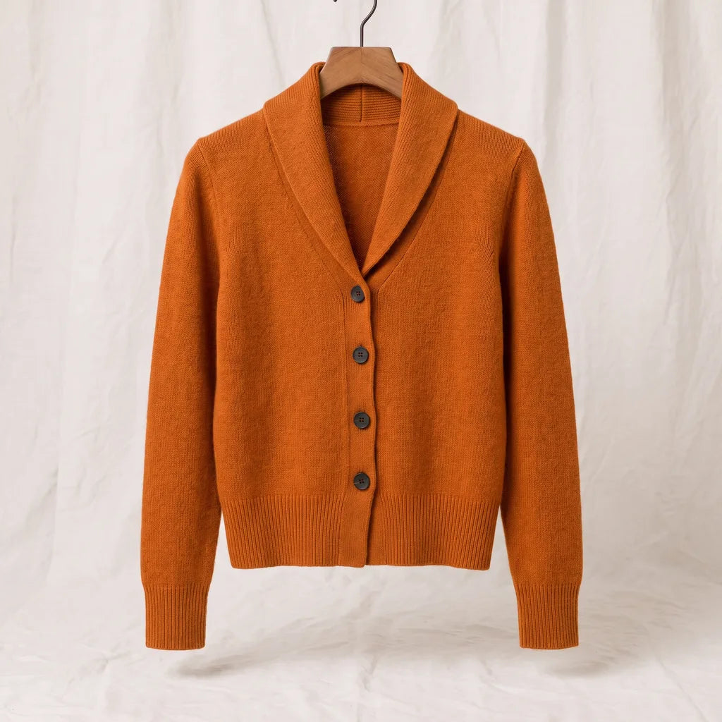 Women's Orange Pennington Button Knit Cardigan