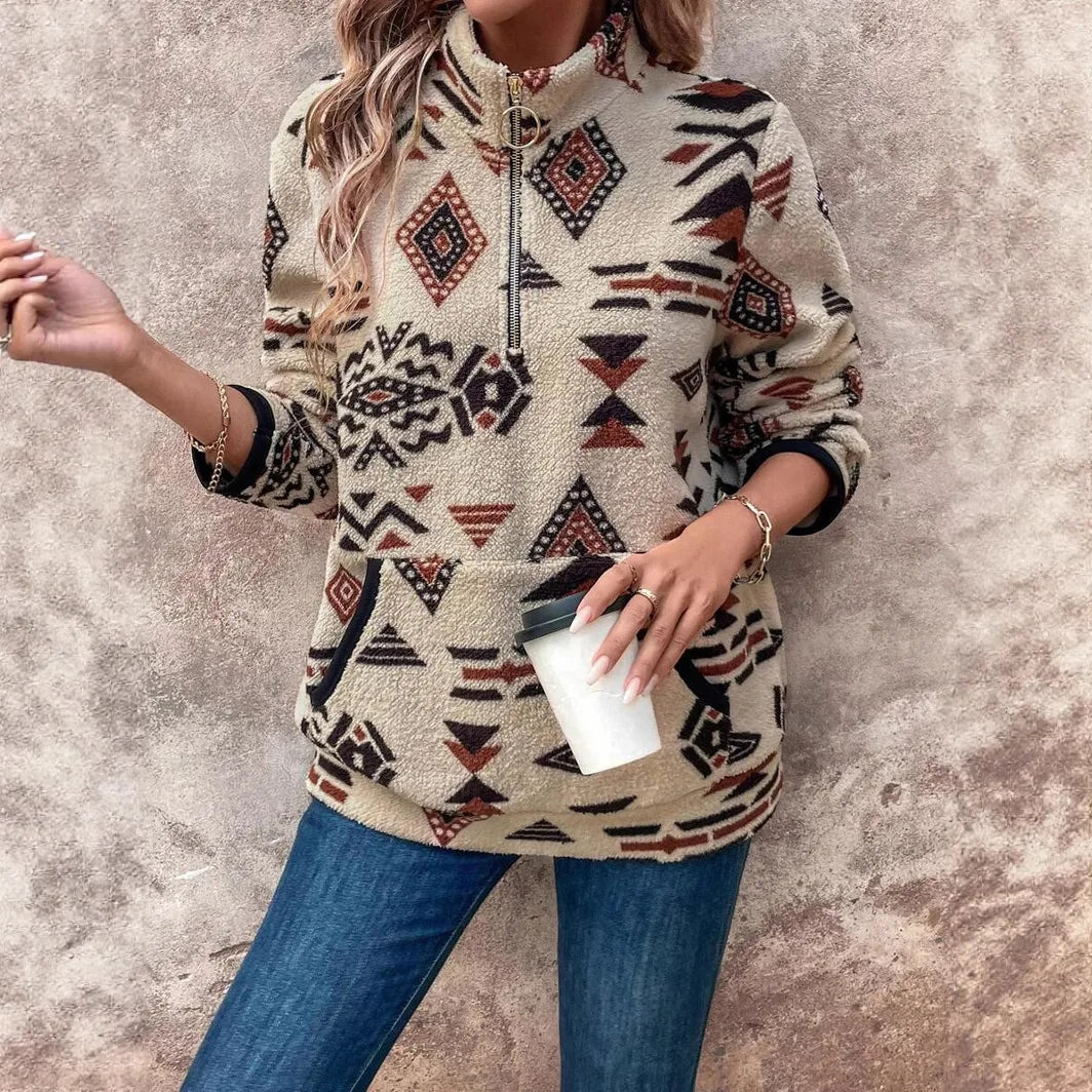 Women's Arabella | Women's Aztec-Print Quarter-Zip Pullover