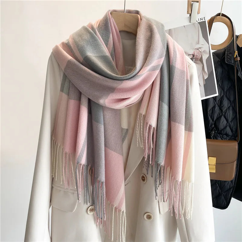 Aria | Women's Classic Winter Designer Scarf - Color:Pink