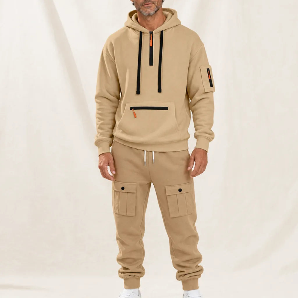 Arthur Cargo Tracksuit - Color:Beige;Size:XS