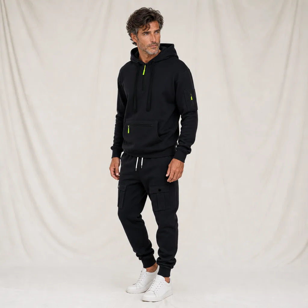Men's Black Arthur Fleece Cargo Set
