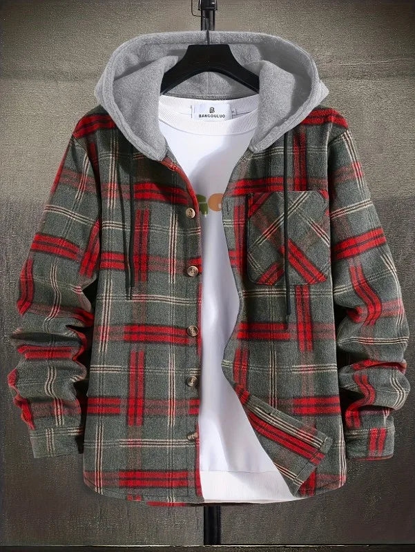 Men's Faye Hooded Plaid Shirt