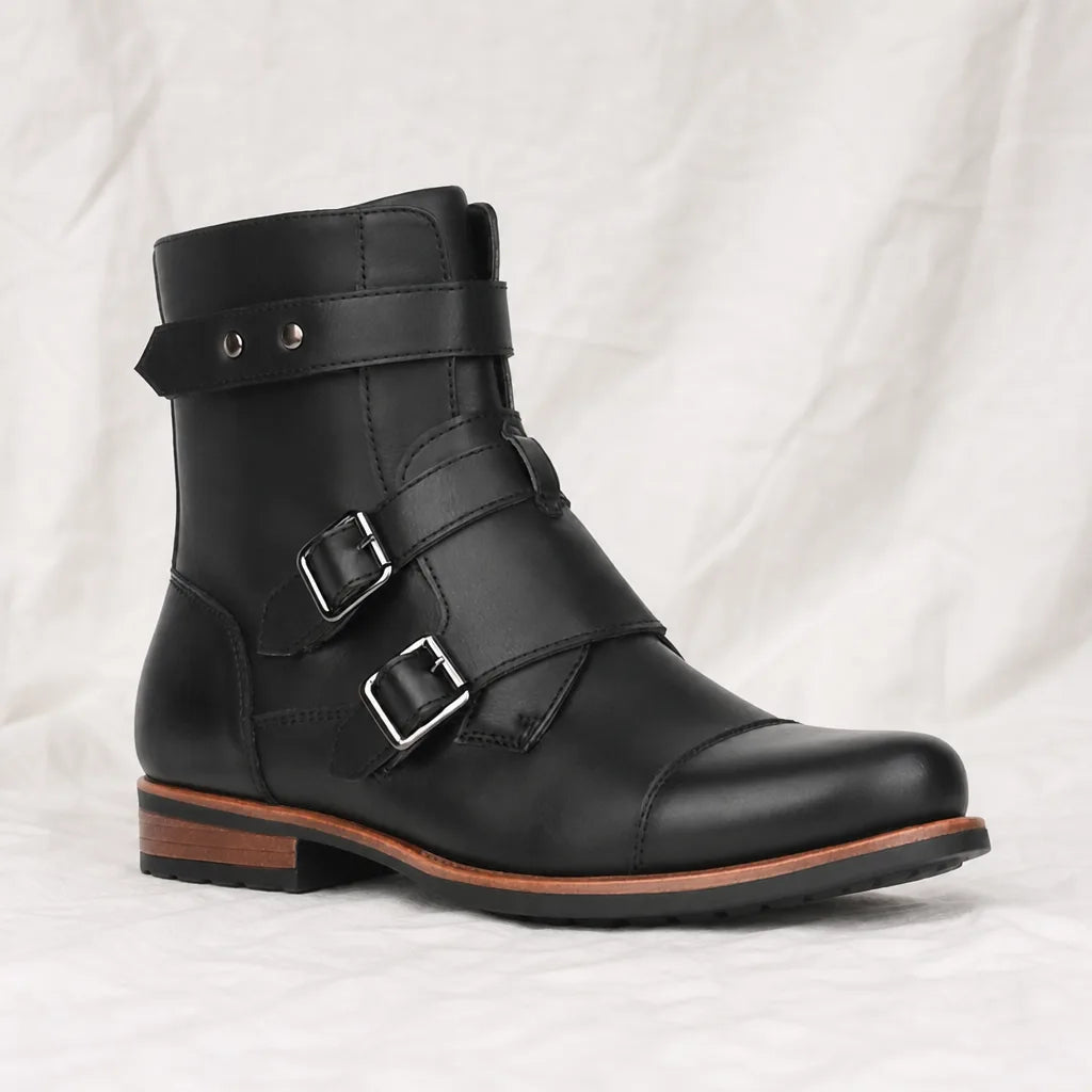 Men's Black Ashford Buckle Western Boots