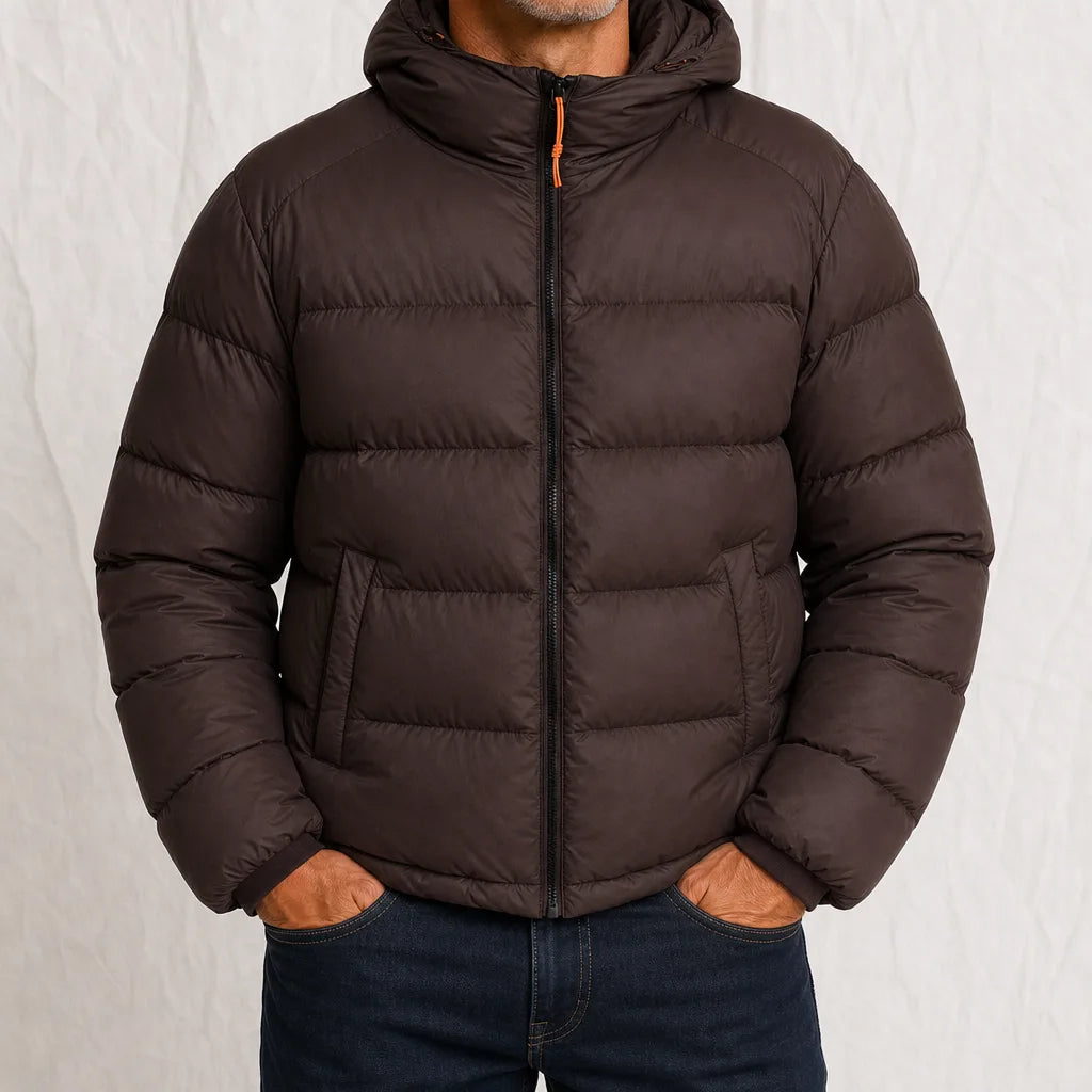 Ashford |  Men's Puffer Winter Jacket - Color:Brown;Size:XS