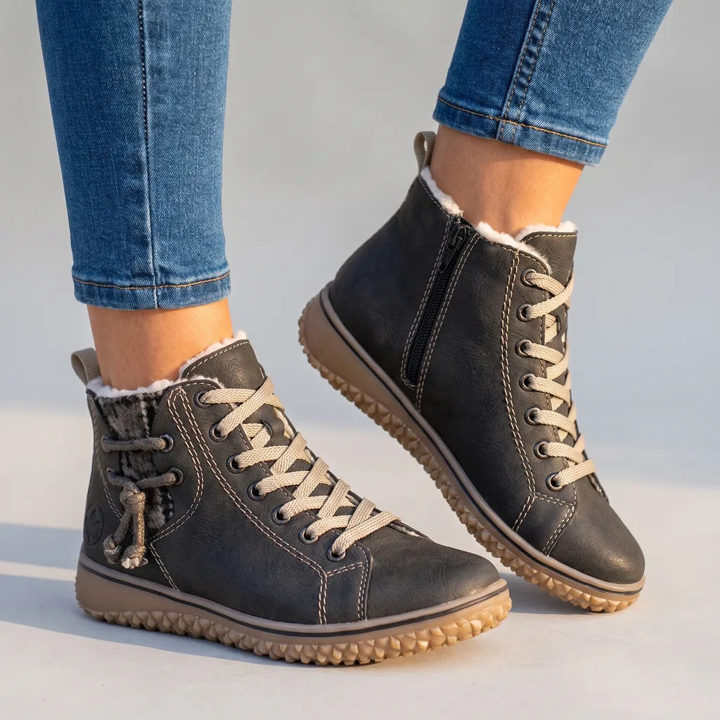 Ashleigh | Women's Orthopaedic Lace-Up Ankle Boots - Color:Black;Size:35