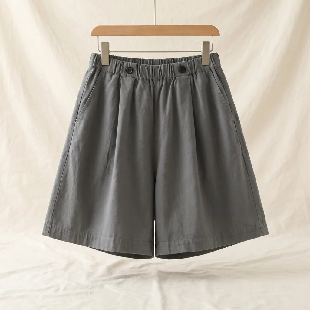 Ashley Cotton Shorts - Color:Gray;Size:S