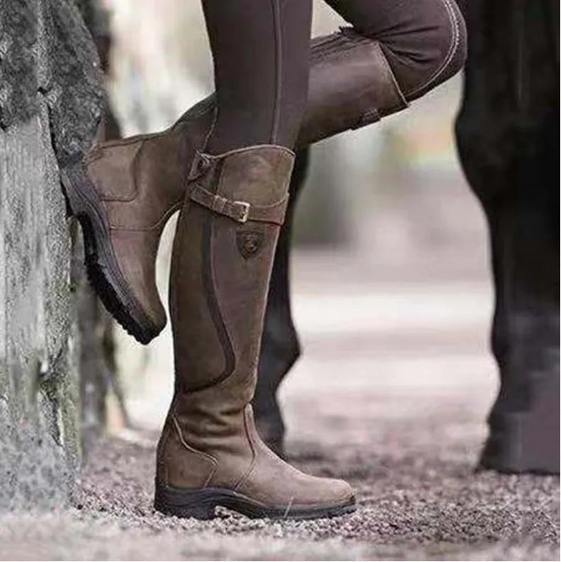 Audrey | Women's Waterproof Knee High Boots - Color:Dark Brown;Size:35
